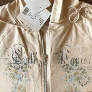 Cream Hoodie with Floral Design